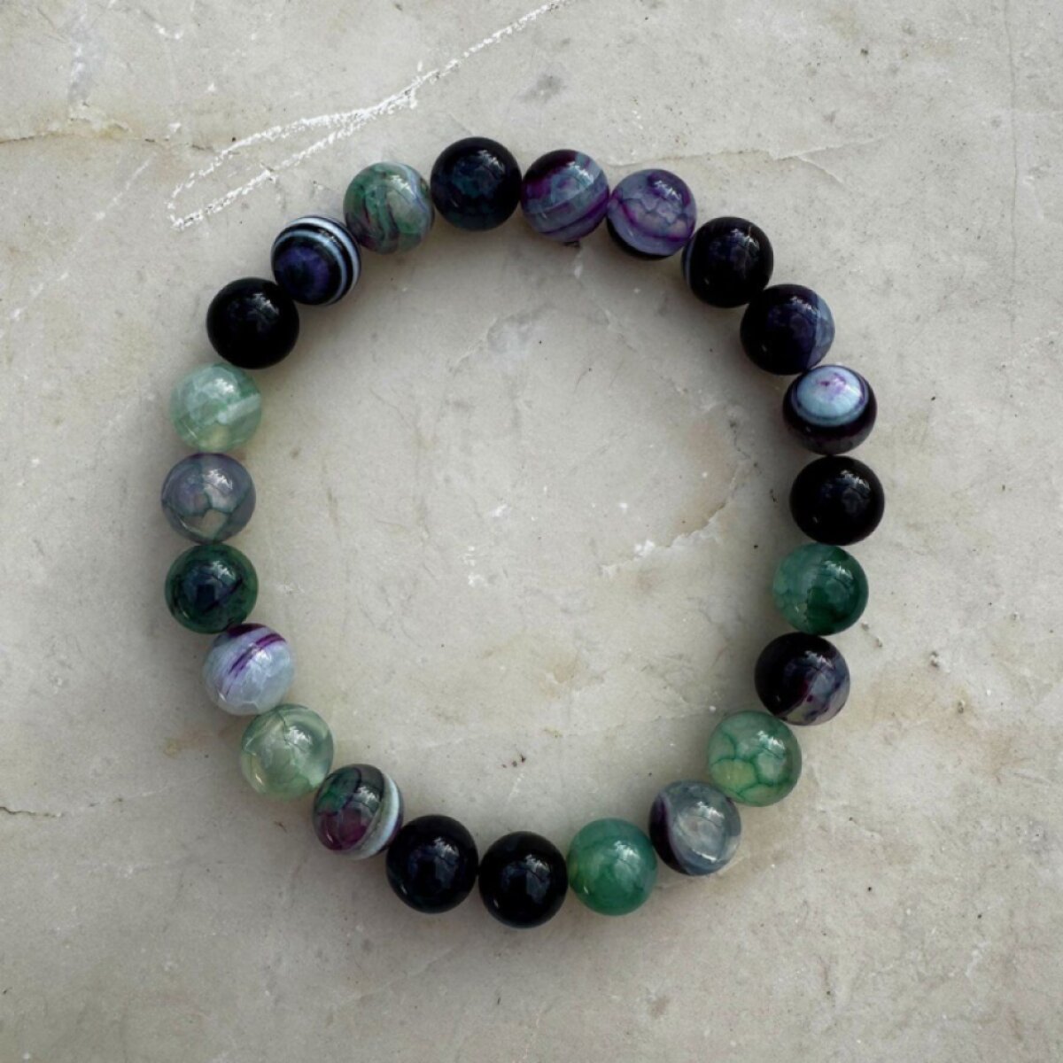 Náramek s minerálními kameny achát 43056.3