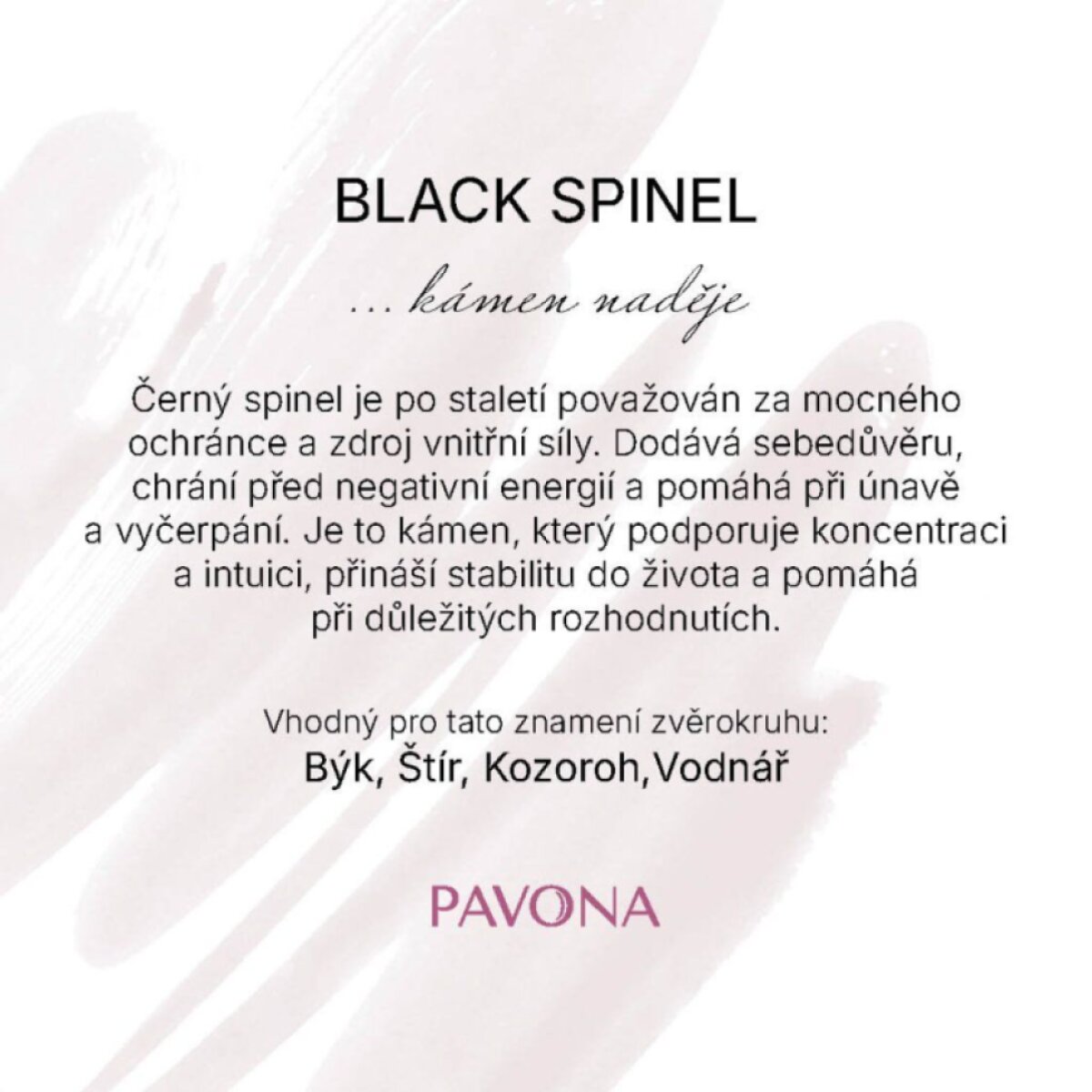 Náramok s black spinel kamene 43055.3 oceľ