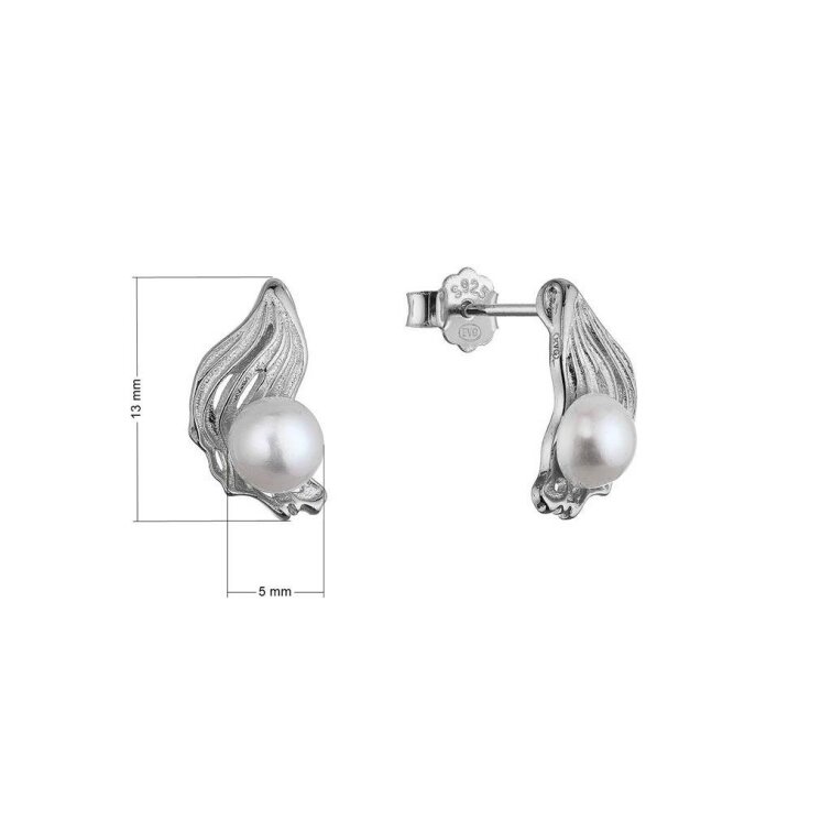 Strieborné náušnice s riečnou perličkou 21121.1
