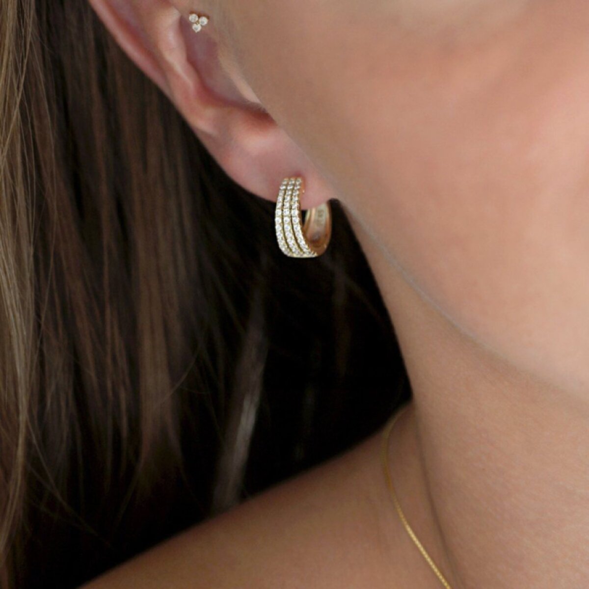 Pozlacené kruhy se zirkony 11769.1