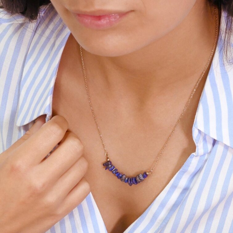 Náhrdelník s kamenem lapis lazuli 42037.3 ocel