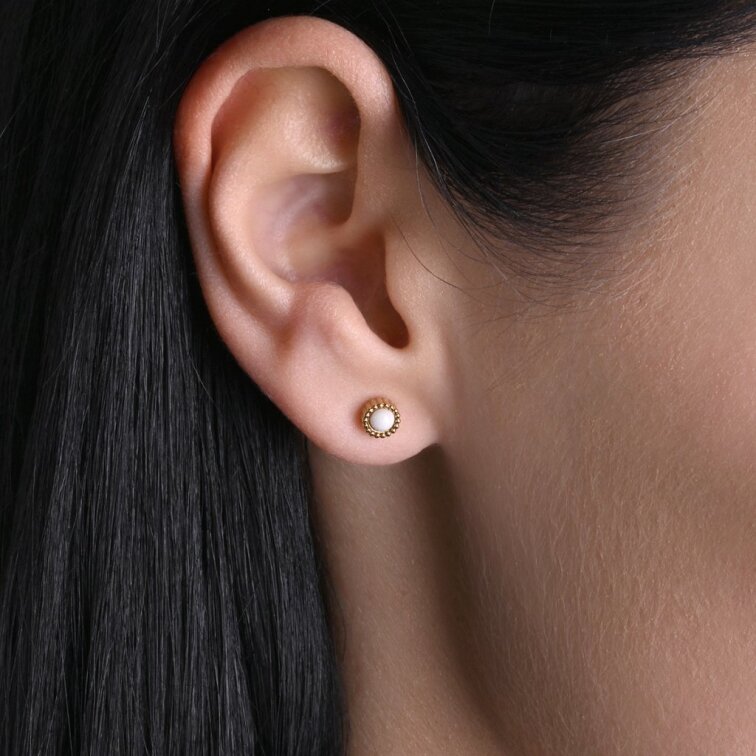 Náušnice oceľové s bielym jadeitom 41016.1