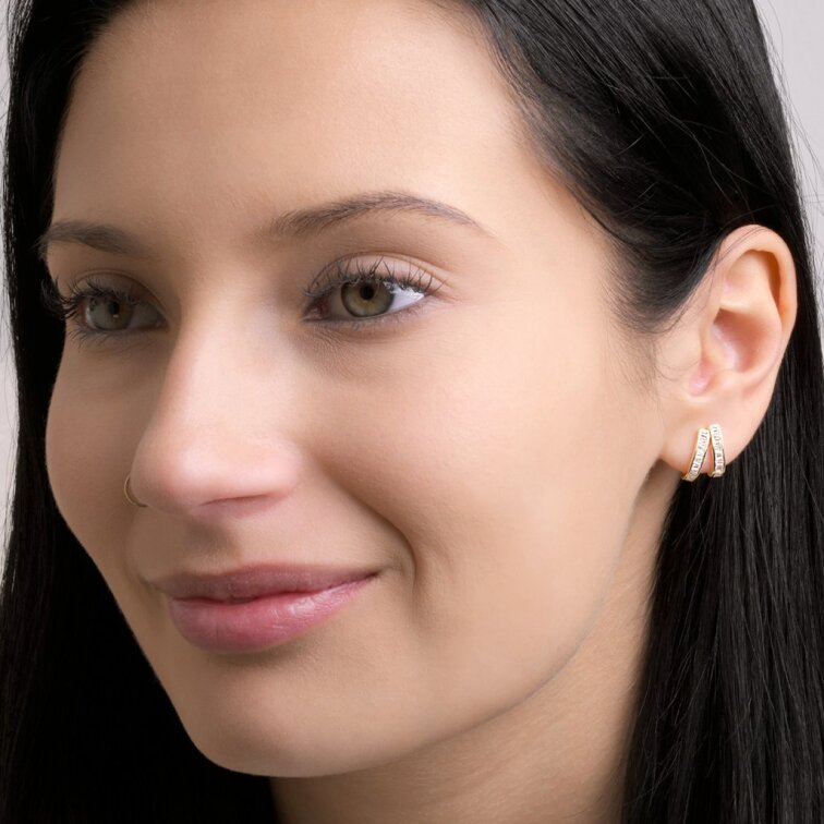 Pozlátené náušnice so zirkónmi 11772.1