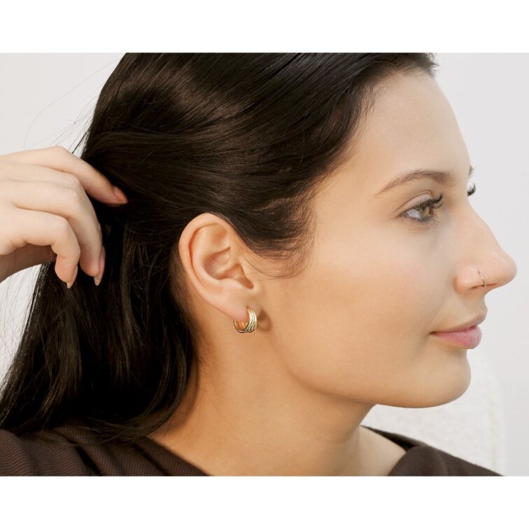 Pozlacené náušnice půlkruhy 61154