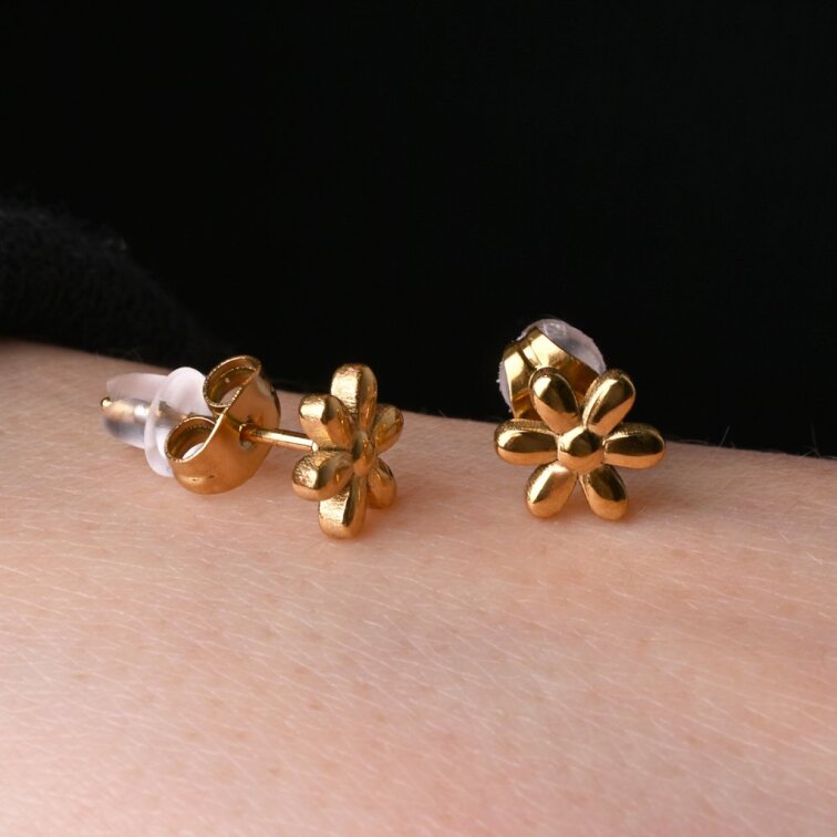 Náušnice oceľové kvietky 41007.1