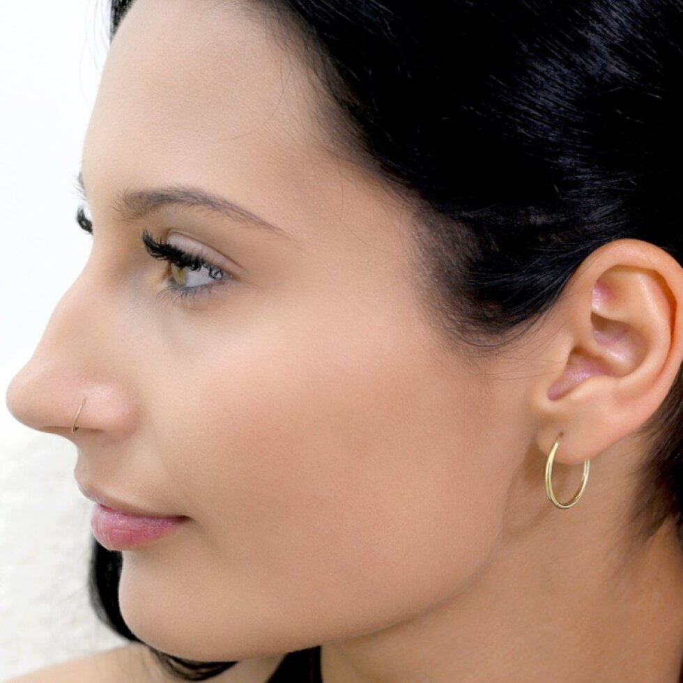 Pozlacené stříbrné náušnice kruhy 61002