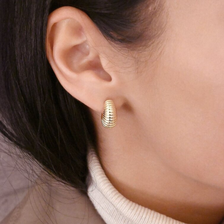 Pozlacené náušnice půlkruhy 61161