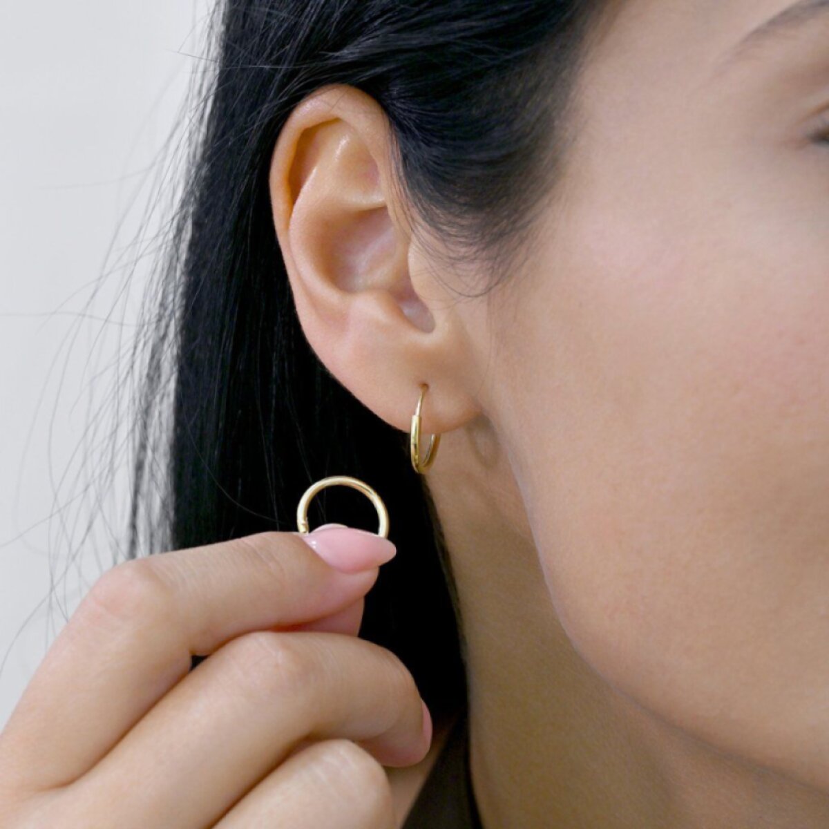 Pozlacené stříbrné náušnice kruhy 61001