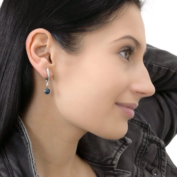 Strieborné visiace náušnice s chryzokolom 11736.3