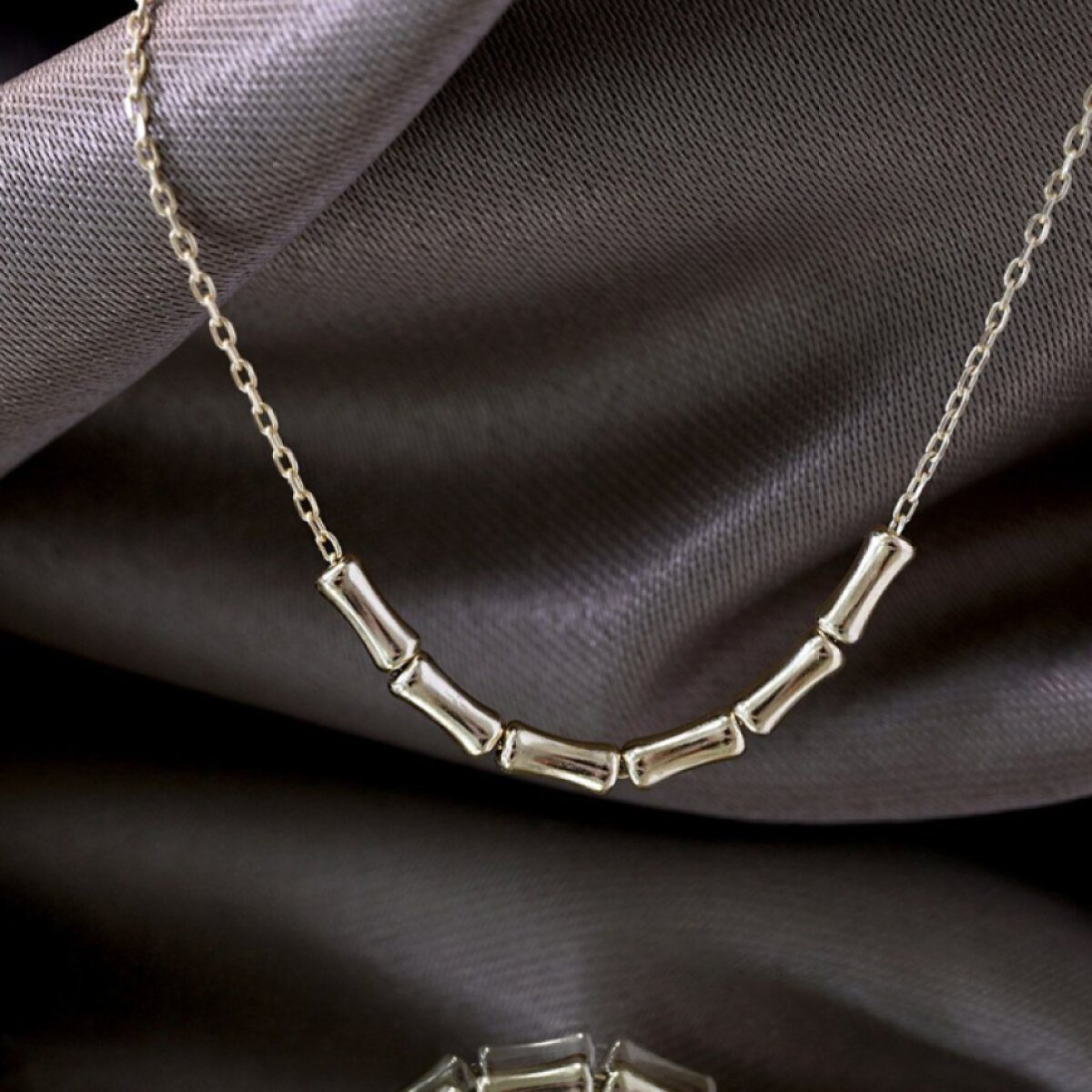 Pozlacený stříbrný náhrdelník s obdélníčky 62011