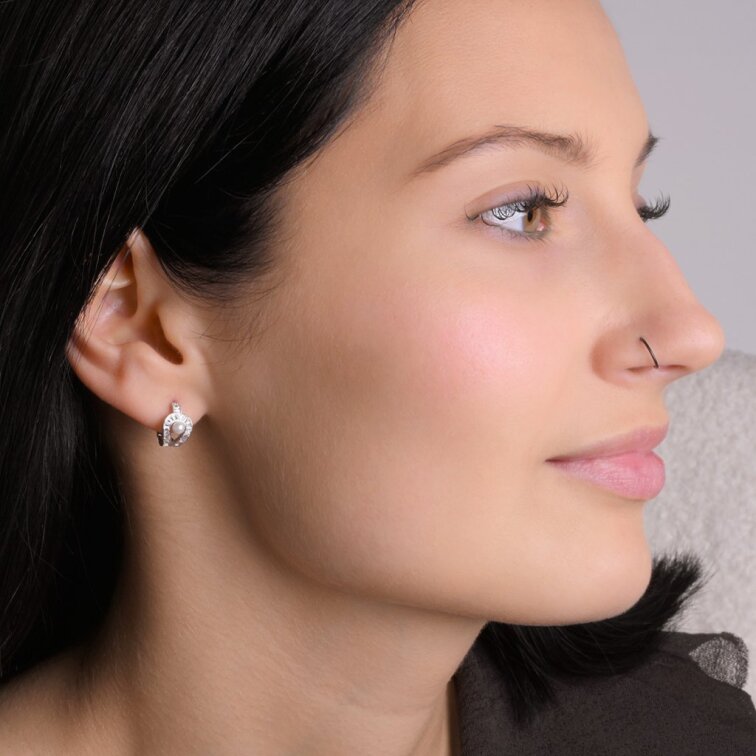 Strieborné krúžky s perličkou 11807.1