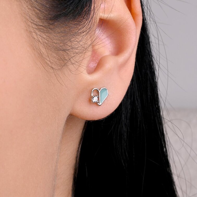Stříbrné náušnice srdíčka 11750.1