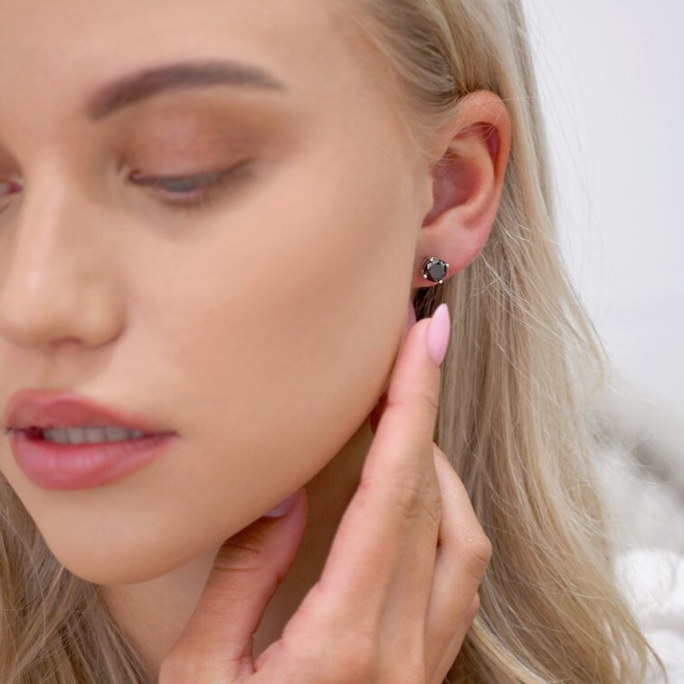 Stříbrné náušnice LUNA 11M00010 moissanite