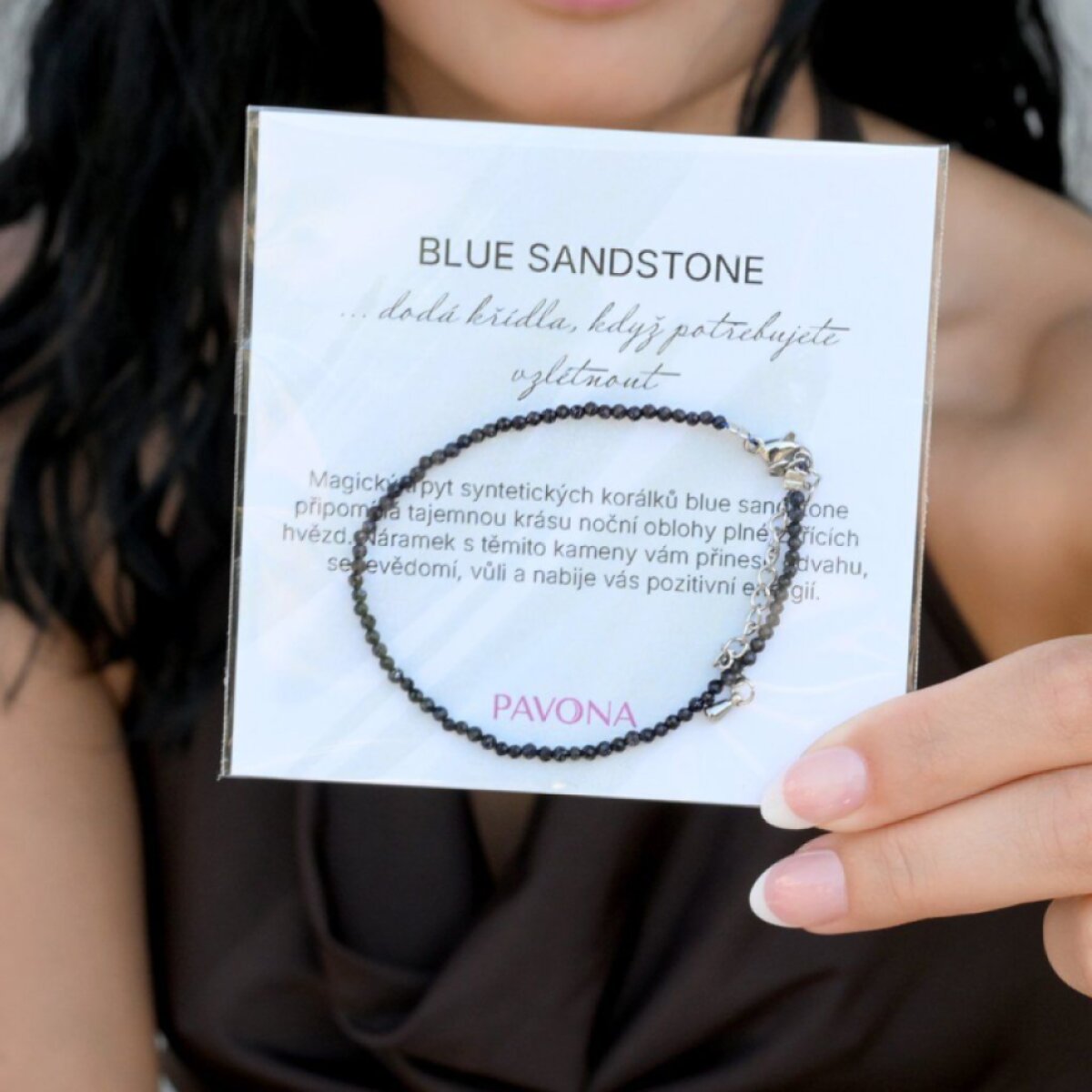 Náramok s blue sandstone kamene 43055.3 oceľ