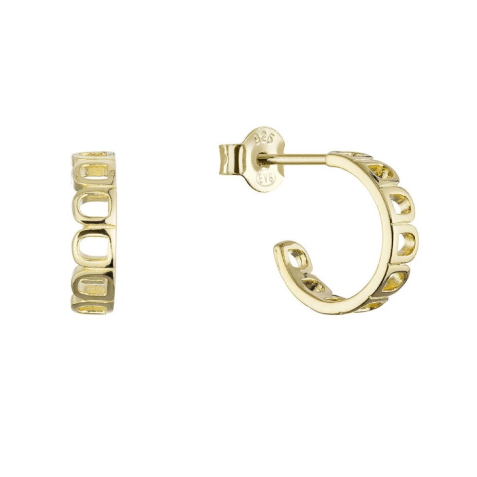 Pozlacené náušnice elegantní půlkruhy 61165