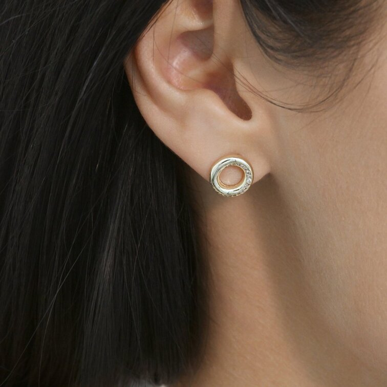 Pozlátené náušnice krúžky 11745.1