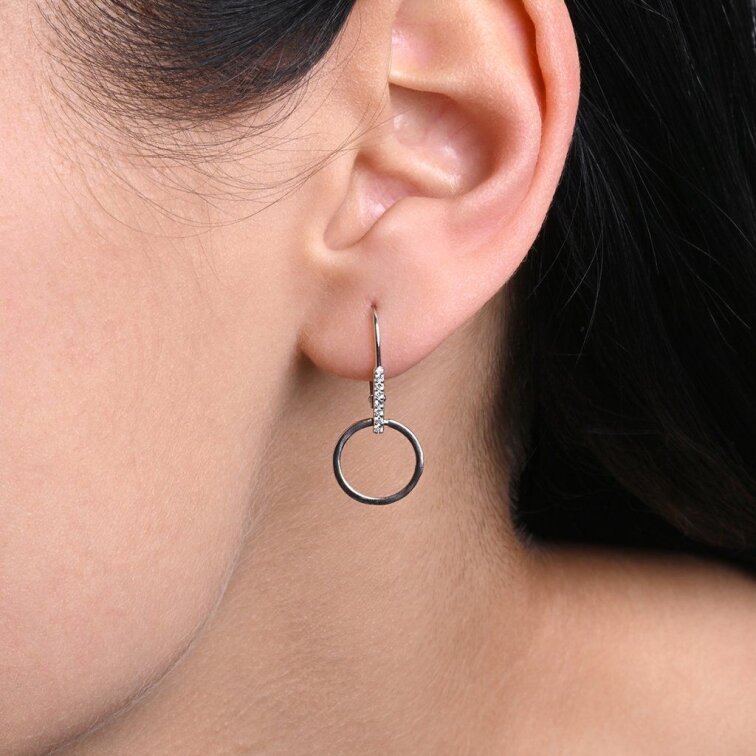Strieborné náušnice visiaci krúžok 11539.1