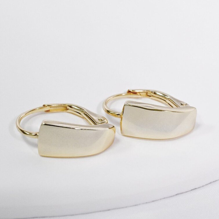 Pozlátené Strieborné Náušnice 61072 - Elegantné Kruhy s Klapkou