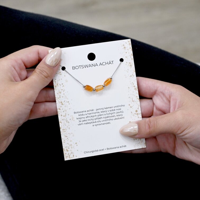 Náhrdelník z achátu botswana 42036.3 ocel