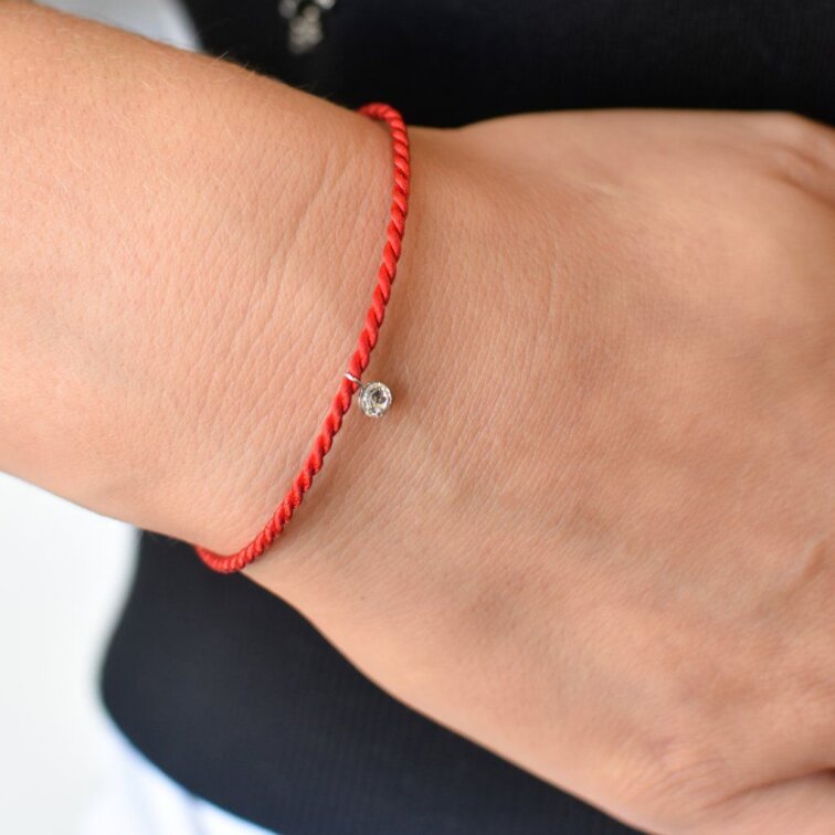 Červený Kabbalah náramek s krystalem Swarovski 73031.1