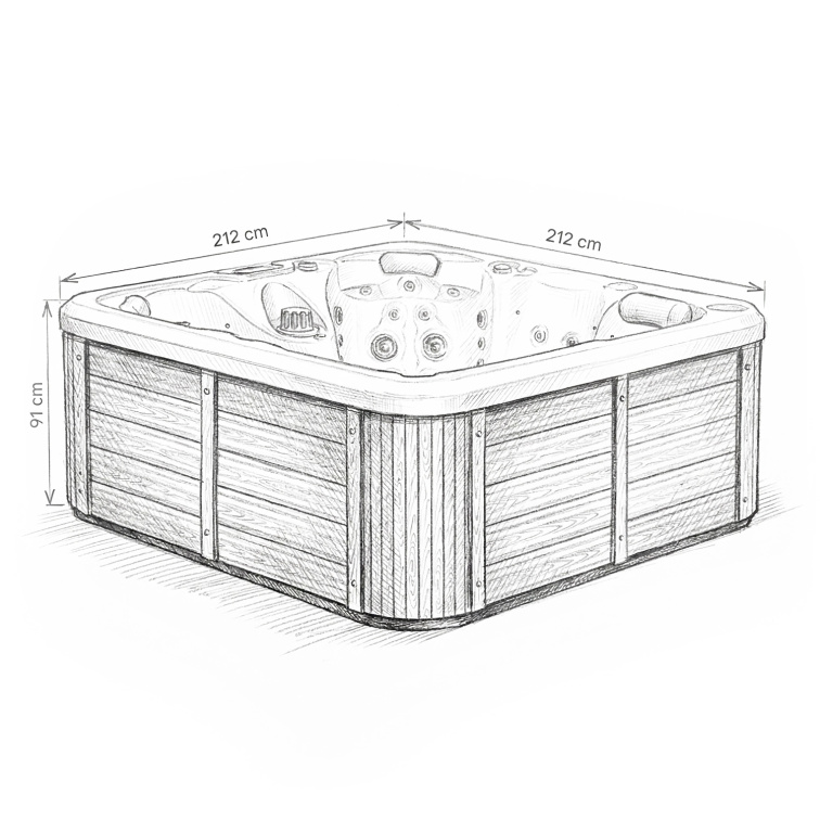 Vířivka Moorin New pro 5 osob 212x212x91 cm - 8325