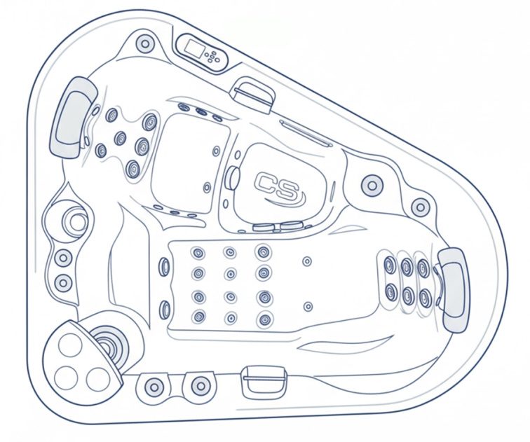 Vířivka Manta pro 2 osoby 200x170x78 cm - 8343