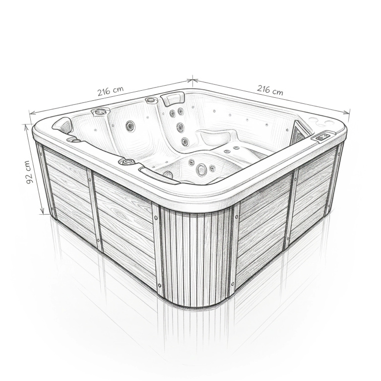 Vířivka Glacia pro 5 osob 216x216x92 cm - 8860