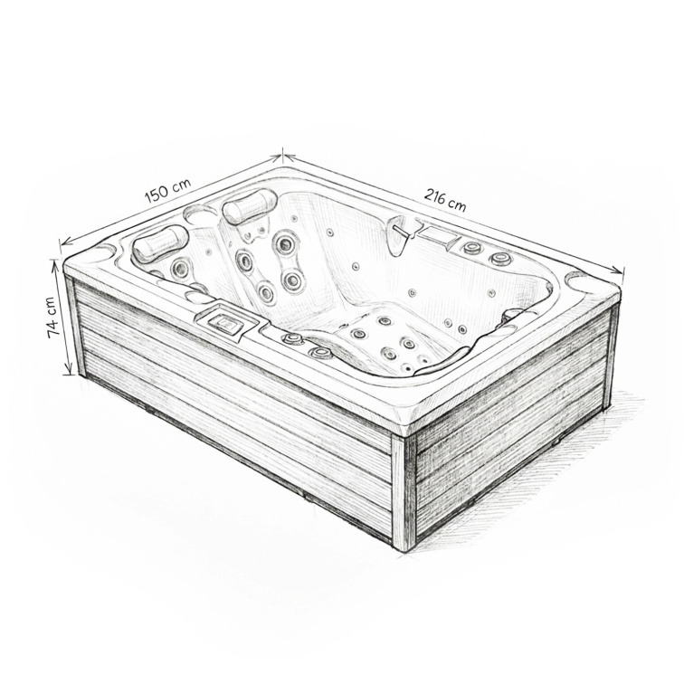 Vířivka Corall Imperial pro 3 osoby 216x150x74 cm - 8774