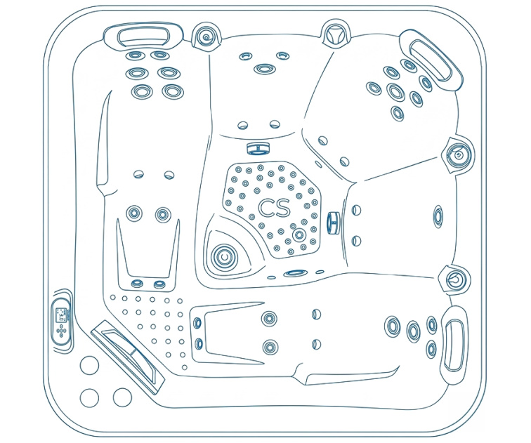 Vířivka Glacia pro 5 osob 216x216x92 cm - 8860