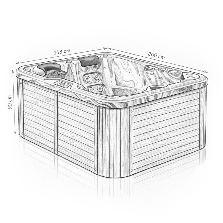 Puerla hot tub for 3 people 200x168x90 - 8229
