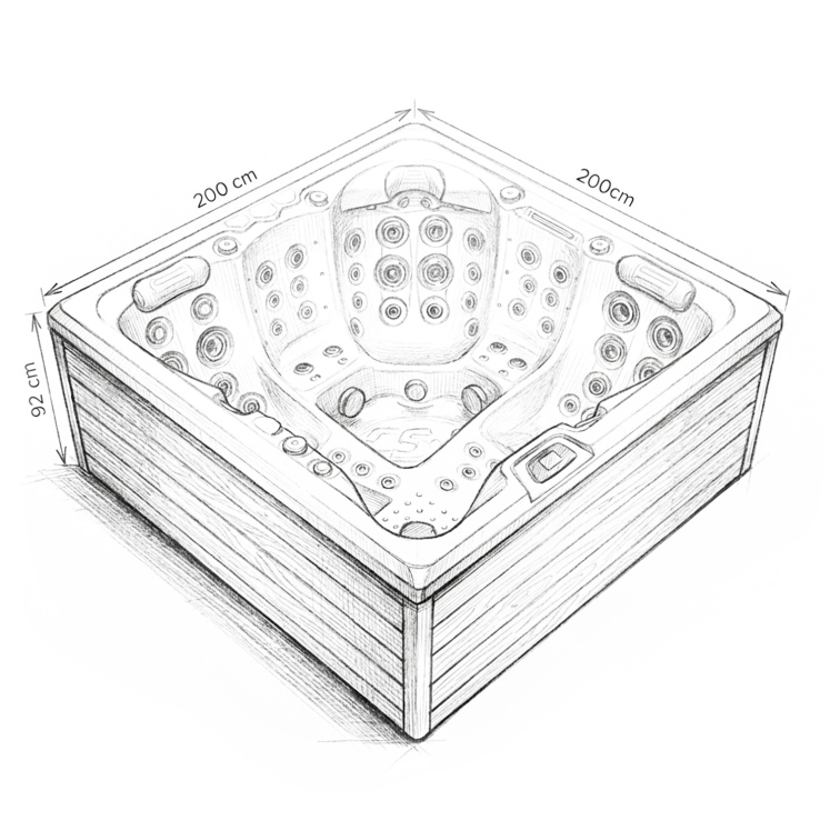 Vířivka Marlin Geometric pro 5 osob 200x200x92 cm - 8783