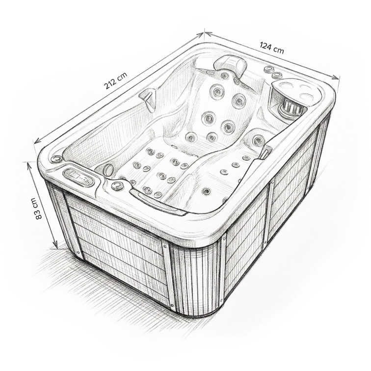 Vířivka Lara Mini New pro 2 osoby 212x124x83 cm - 8813