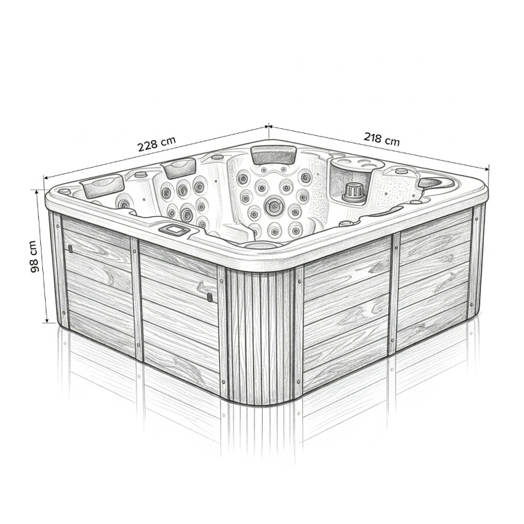 Vířivka Glacia pro 5 osob 216x216x92 cm - 8860