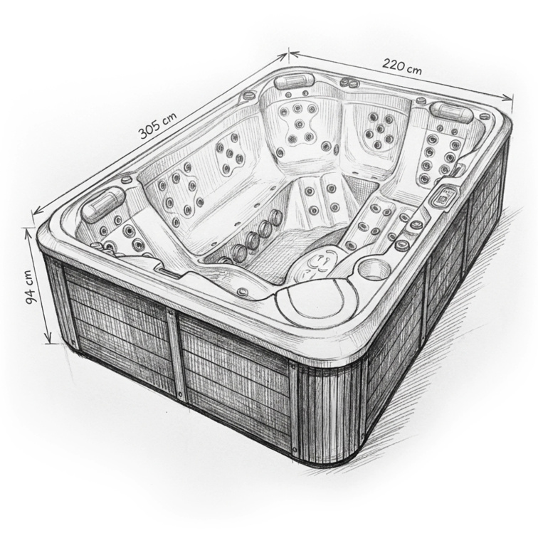 Vířivka Gladius New pro 6 osob 305x220x94 cm - 8765