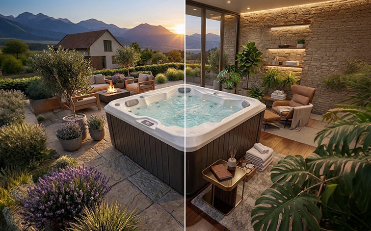 Vířivka venku i uvnitř