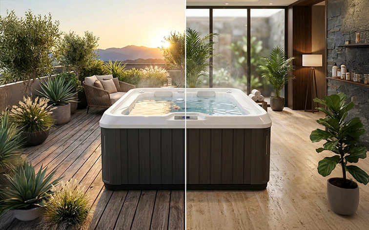 Vířivka venku i uvnitř