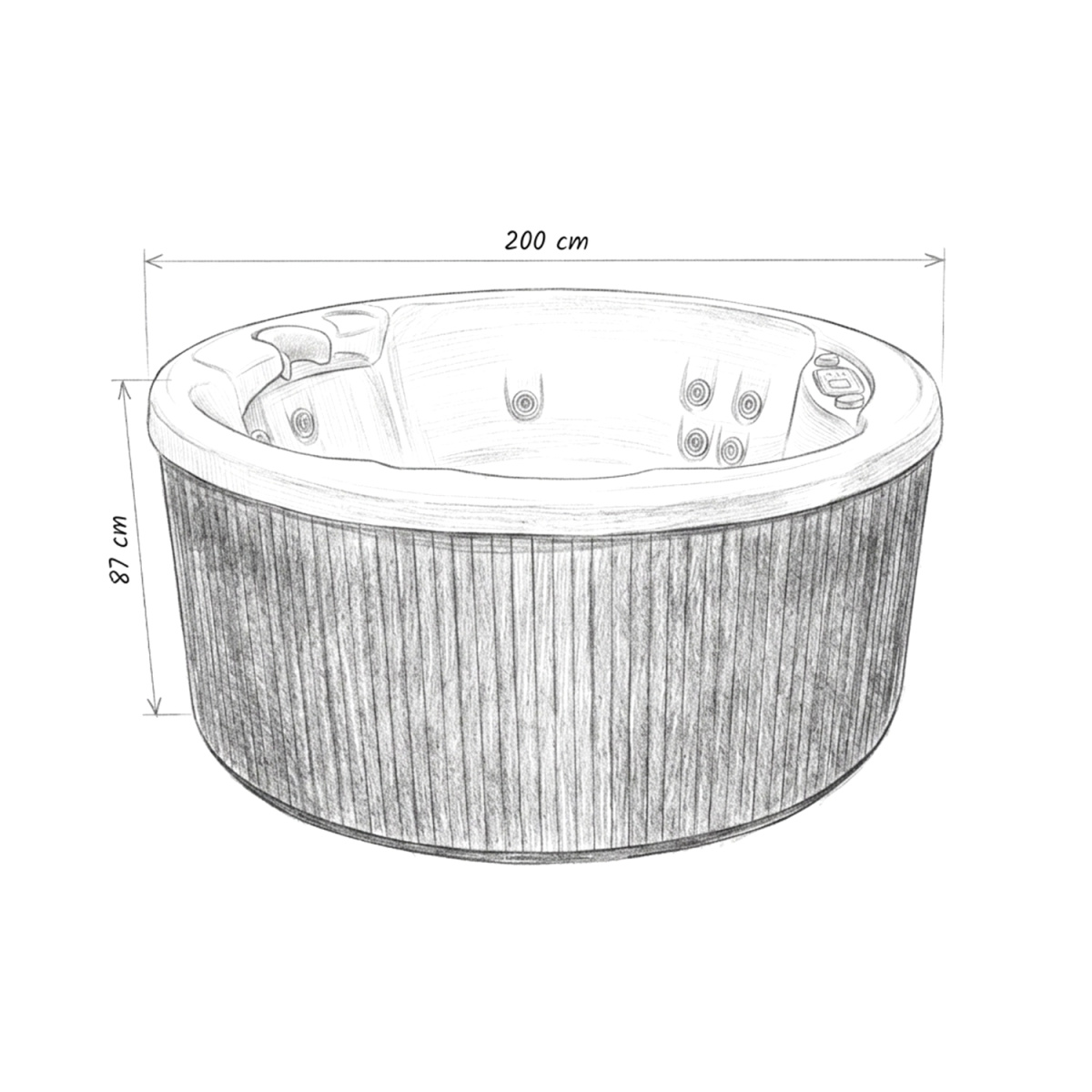 Turtle hot tub for 5 people 200x200x87cm - 8289