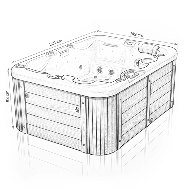 Vířivka Corall pro 3 osoby 201x149x88 cm - 8887
