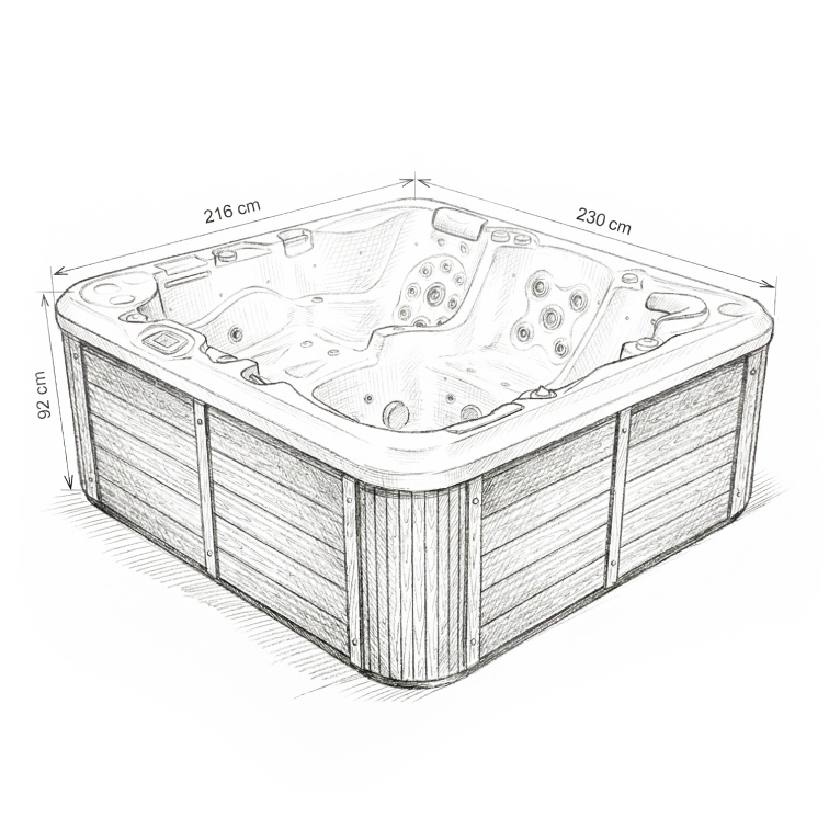 Vířivka Delphina 3.Gen pro 5 osob 230x216x92 - 8403