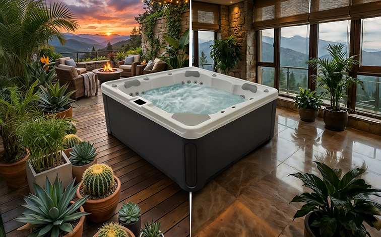 Vířivka venku i uvnitř