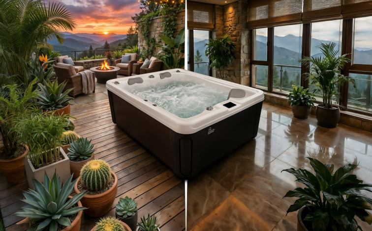 Vířivka venku i uvnitř