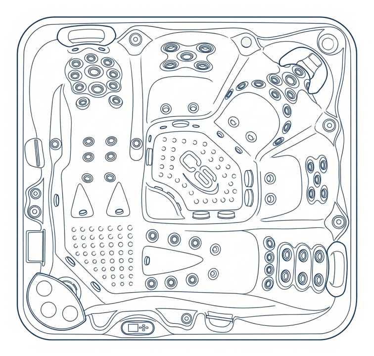 Vířivka Delphina 3.Gen pro 5 osob 230x216x92 cm - 8804