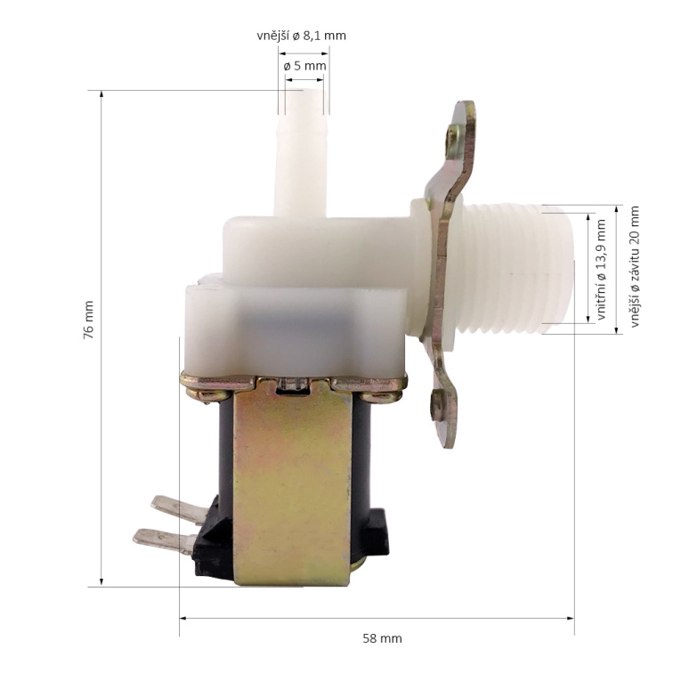 Plastový ventil na přívod vody Oceanic OCAI