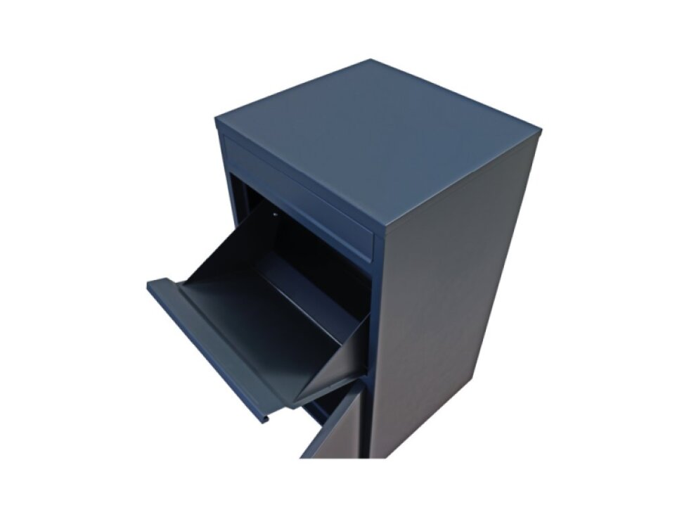 Box na balíky (410x385x720mm) s prepadovou lištou na ochranu balíkov, hrúbka 0.8mm), max. veľkosť balíka: 320x300x180mm, farba: RAL 7016 (antracit)