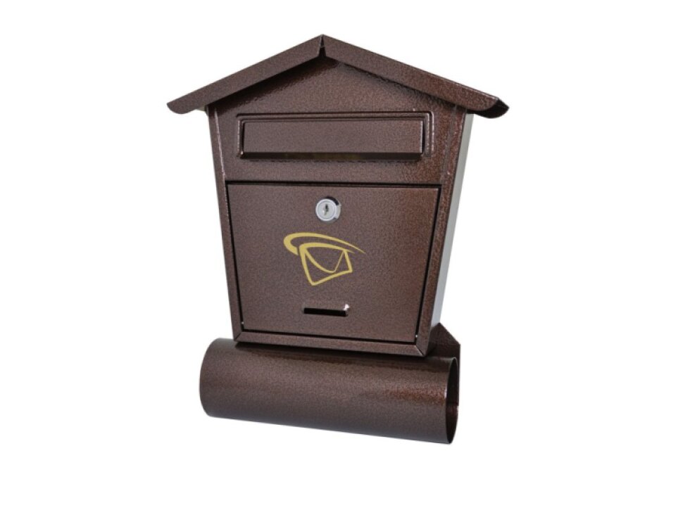 Schránka poštová 280x330x50mm, medená, max. formát listu: B6, tunel na noviny ø70 mm