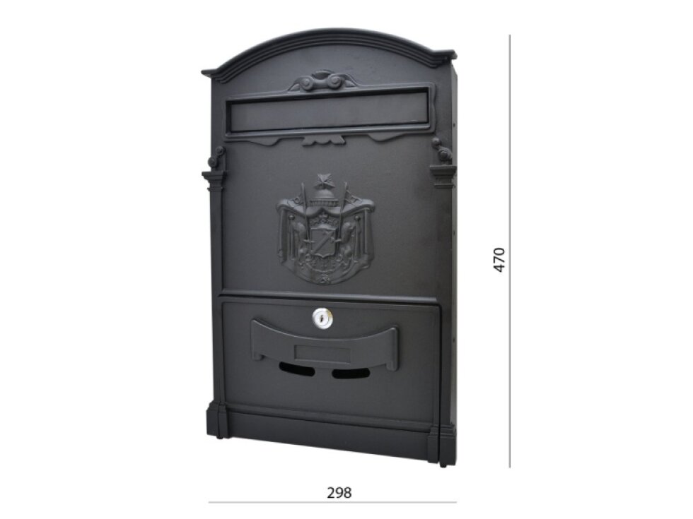 schránka poštová 470x298x92mm, čierna