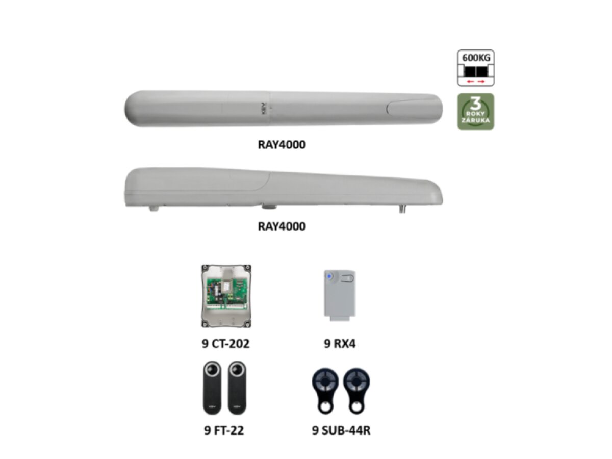 Key RAYKIT RAY40 – sada pre dvojkrídlové brány do 4 m, 230V