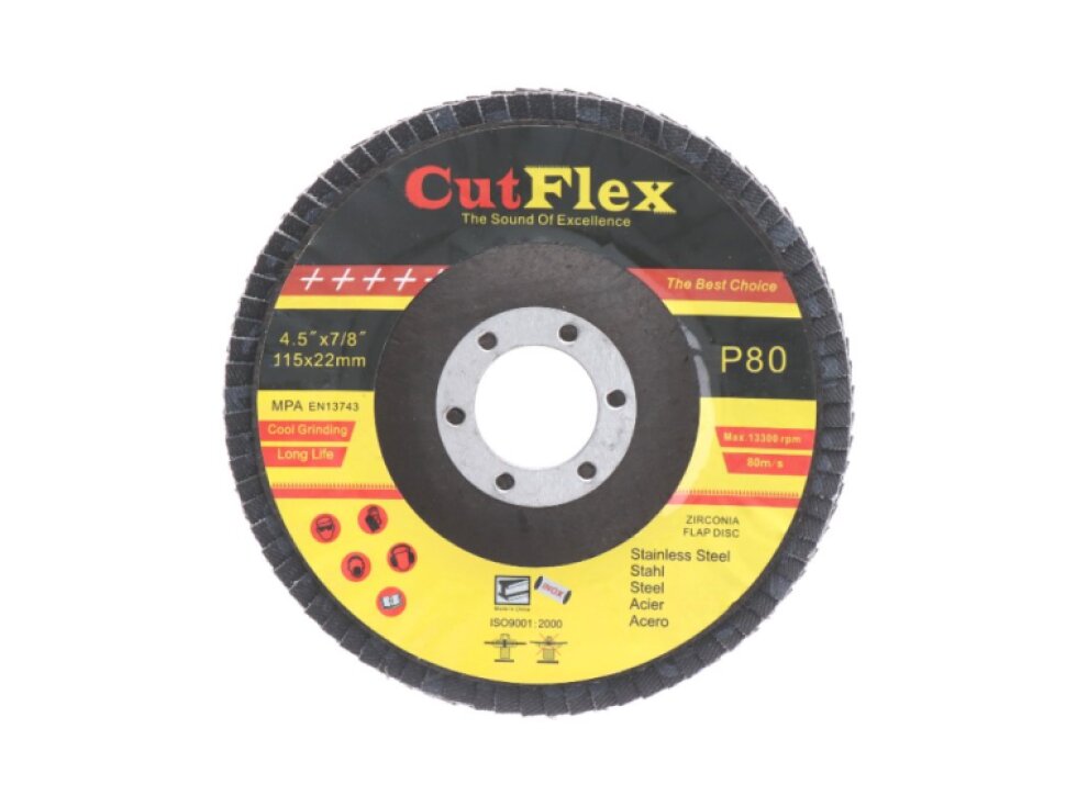 brúsny kotúč lamelový na oceľ a nerez, 115x22,2 zrno 80