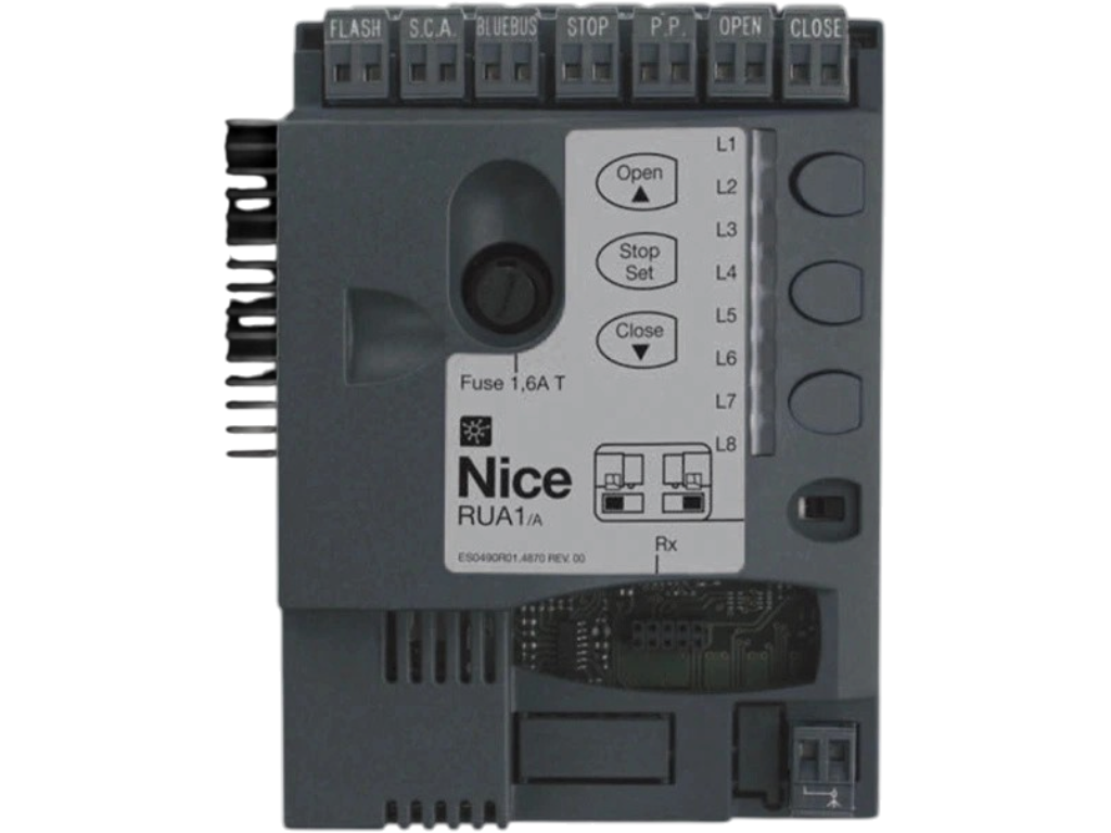 Nice RUN2500 – pohon do 2500 kg, mechanický spínač, BlueBus