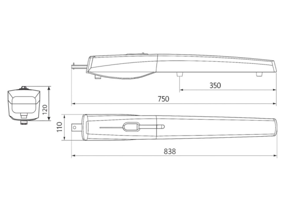 AXI 20 SAFE TOP pohon pre dvojkrídlovú bránu do 2 m/krídlo